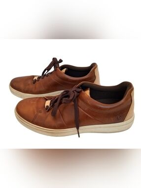 Ecco Soft Classic Leather Men Sneaker Cognac Brown Size 10